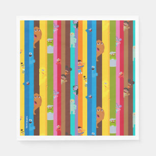 Serviette En Papier Ensemble du Motif de bande