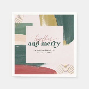 Serviette En Papier Ensemble & Joyeux   Serviettes de fête de Noël mod