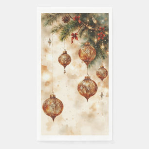 Serviette En Papier Ensemble Sophistiqué d'Ornements de Noël