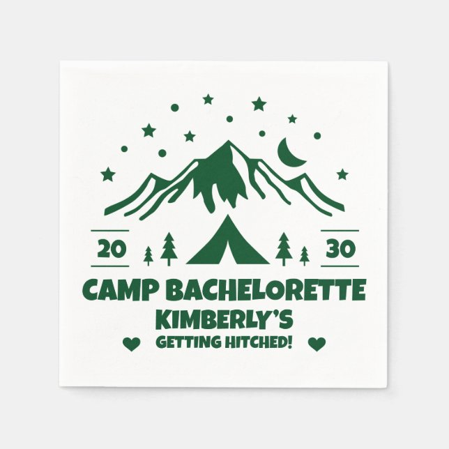 Serviette En Papier Enterrement de vie de jeune fille Camping (Devant)