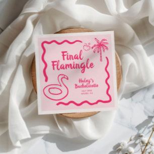 Serviette En Papier Enterrement de vie de jeune fille Flamingle final 