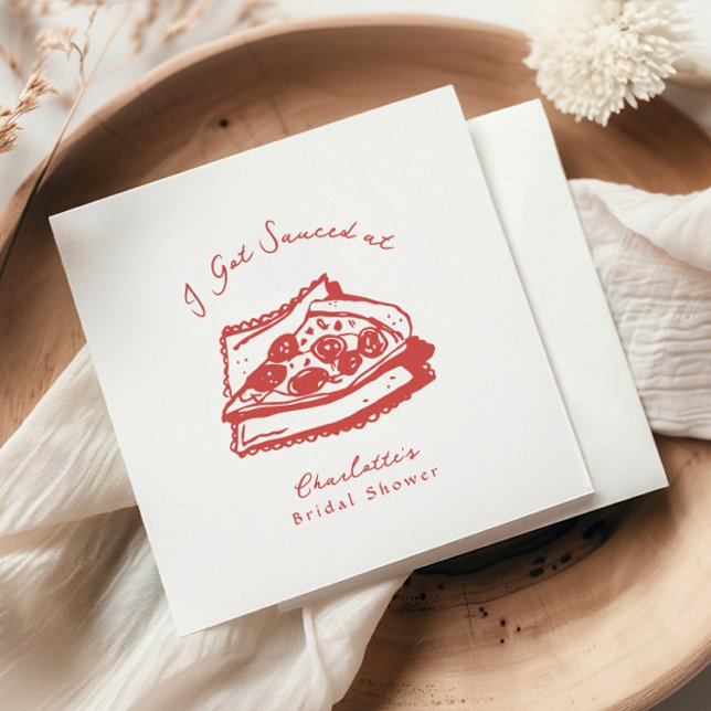 Serviette En Papier Enterrement de vie de jeune fille Pizza Funky "J'a (Créateur téléchargé)