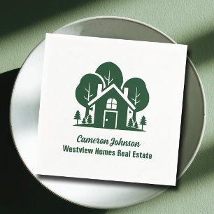 Serviette En Papier Entreprise Immobilière Personnalisée Forest Open H