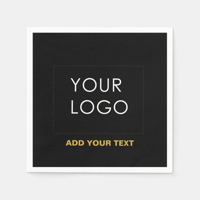 Serviette En Papier Entreprise personnalisable Ajouter Logo Noir moder (Devant)