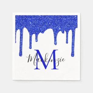 Serviette En Papier Épersion Royal Blue Parties scintillant Drives Mon