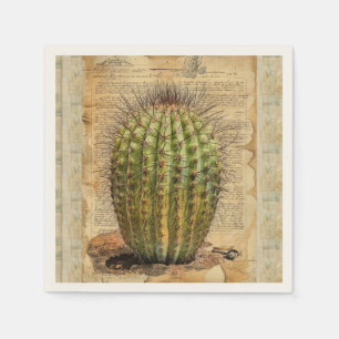 Serviette En Papier Ephémère du Plante Barrel Cactus