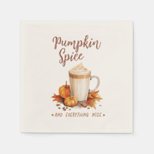 Serviette En Papier Épice citrouille - Feuillage de fin et d'automne
