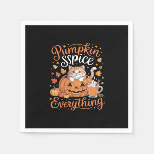 Serviette En Papier Épice citrouille Tout Amoureux des chats Mignonne 
