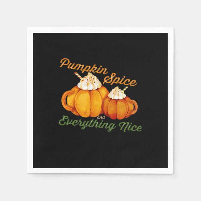 Serviette En Papier Épices citrouilles Et Tout Joli Design Automne (Devant)