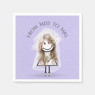 Serviette En Papier Épouse chatte fille avec Baskets sur les points