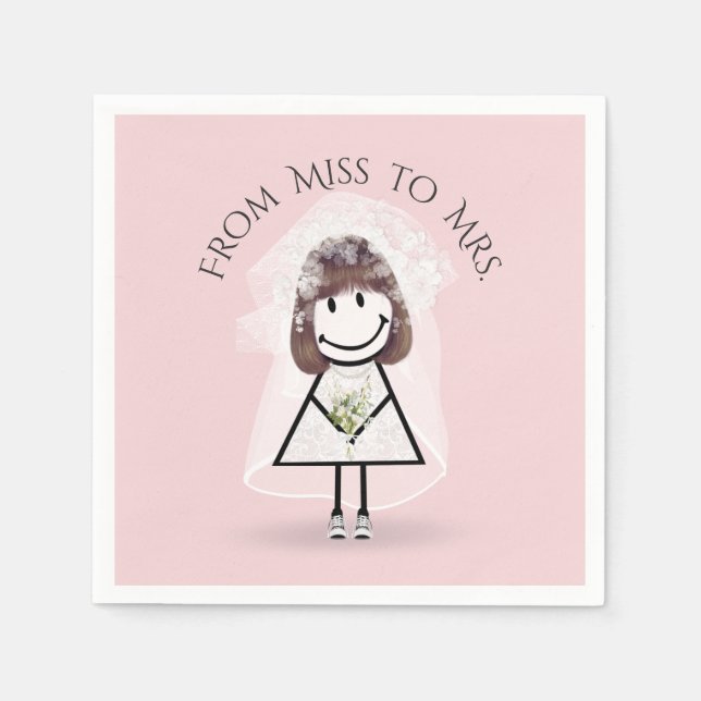 Serviette En Papier Épouse fille en Basket avec Daisy Bouquet (Devant)