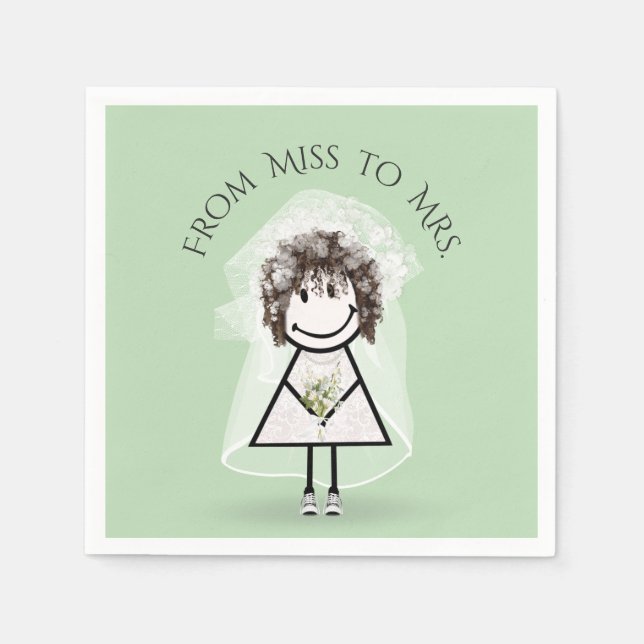 Serviette En Papier Épouse fille en Basket avec Daisy Bouquet (Devant)