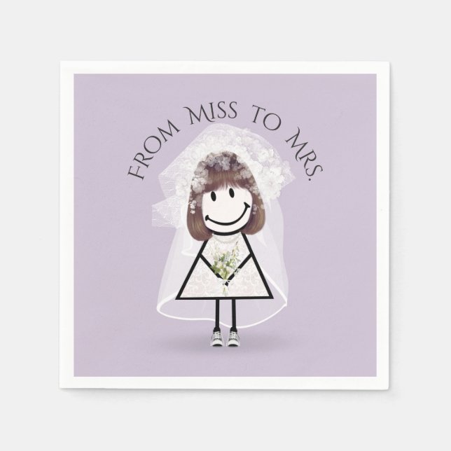 Serviette En Papier Épouse fille en Basket avec Daisy Bouquet (Devant)