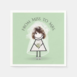 Serviette En Papier Épouse fille en Basket avec Daisy Bouquet