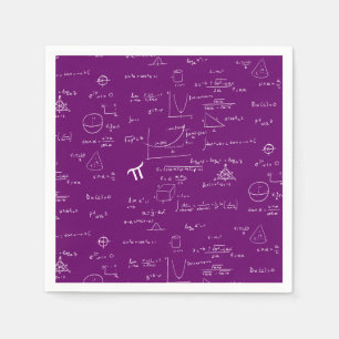 Serviette En Papier Équations de mathématiques violettes Graphiques de