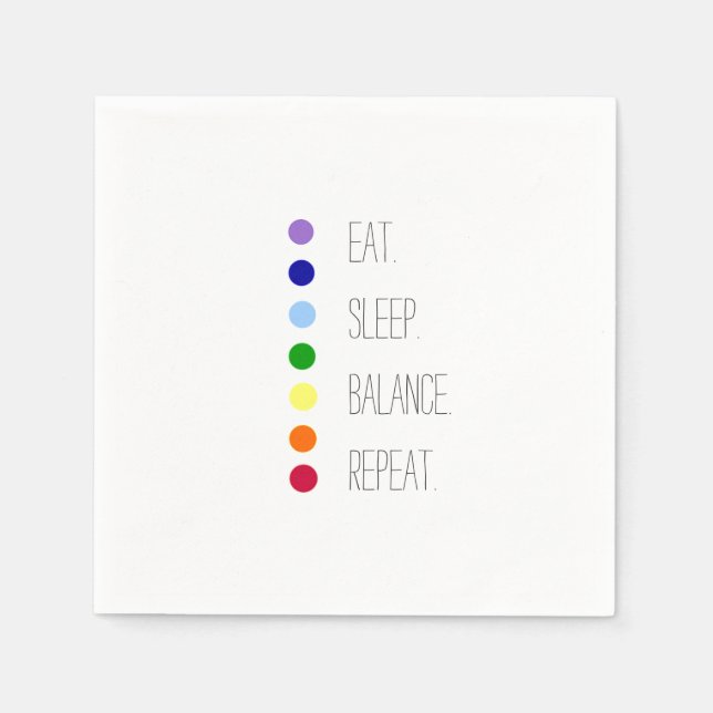Serviette En Papier Equilibre de sommeil Manger Design Chakra simple (Devant)