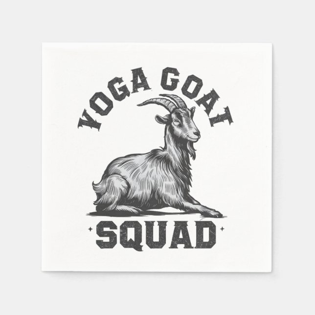 Serviette En Papier Équipe de chèvre de Yoga Amusant méditation de chè (Devant)