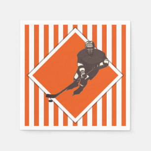 Serviette En Papier Équipe de hockey Orange