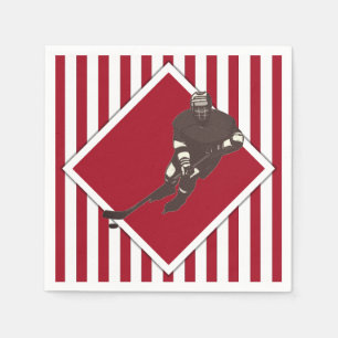 Serviette En Papier Équipe de hockey Serviettes Rouges