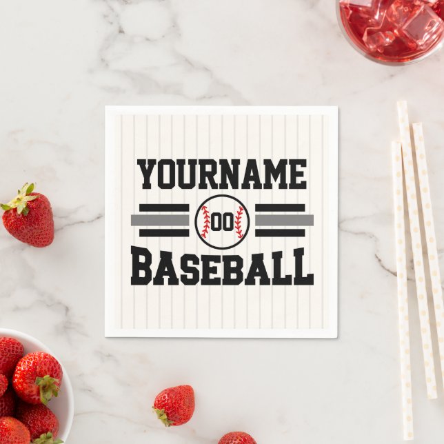 Serviette En Papier Équipe de joueurs de baseball rétro personnalisés  (En situation)