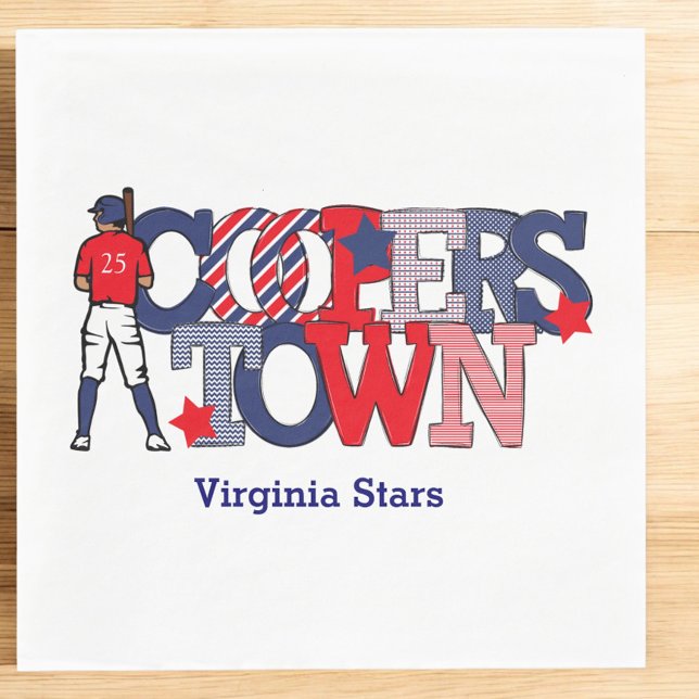 Serviette En Papier Équipe Personnalisée Du Joueur De Baseball Patriot (Créateur téléchargé)