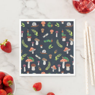Serviette En Papier Eric Carle   Motif Bugs et Champignons