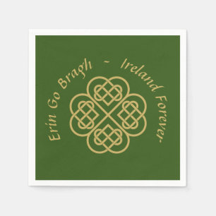 Serviette En Papier Erin Go Bragh Gold Celtic Shamrock