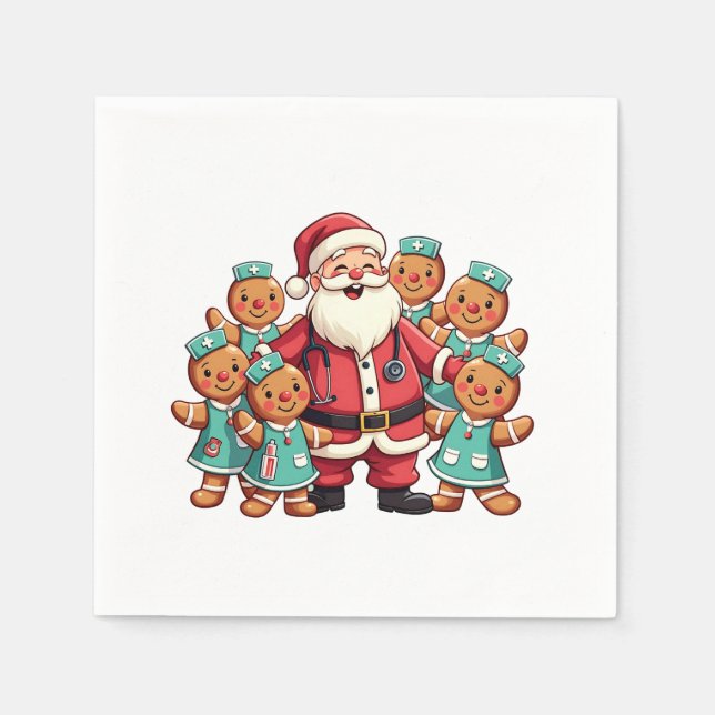 Serviette En Papier Escadron de soins infirmiers du Père Noël (Devant)