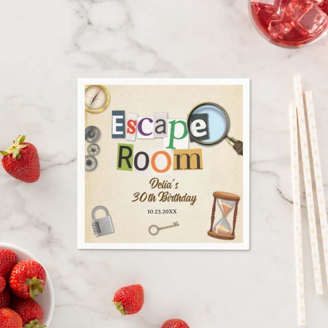 Serviette En Papier Escape Room Party (En situation)