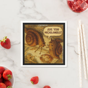 Serviette En Papier Escargot Curieux & Dessin Animé Parodique de Miche