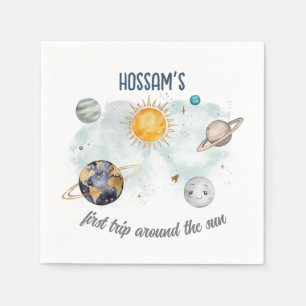 Serviette En Papier Espace Extérieur Anniversaire Galaxie Soleil Lune 