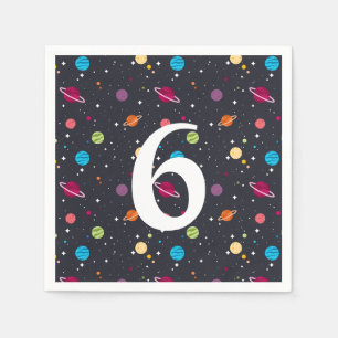 Serviette En Papier Espace extérieur avec anniversaire d'étoiles