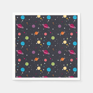 Serviette En Papier Espace extérieur avec étoiles