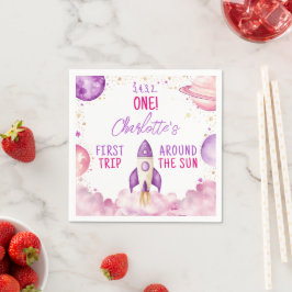 Serviette En Papier Espace extra-atmosphérique Purple Premier annivers