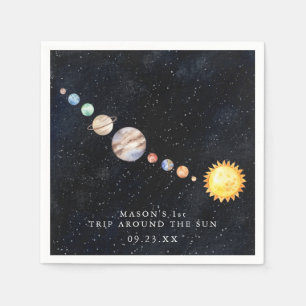 Serviette En Papier Espace   Système solaire fête d'anniversaire