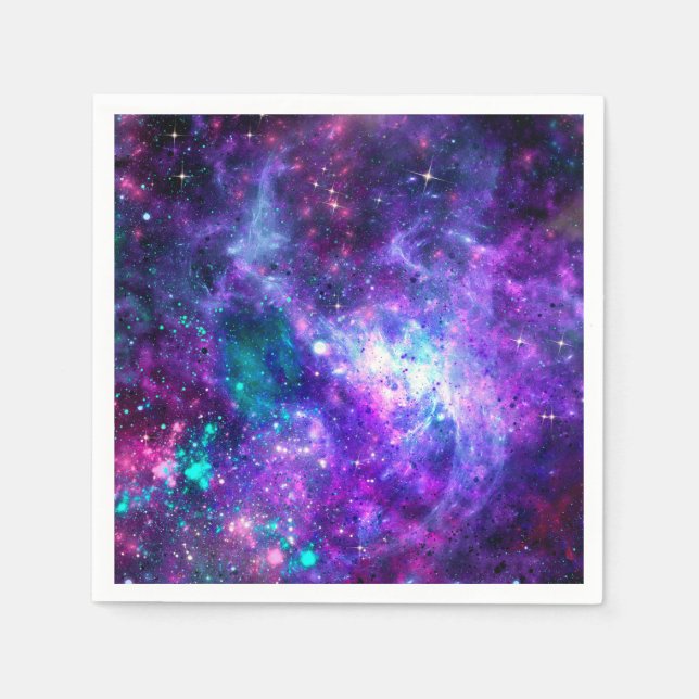 Serviette En Papier Espace violet Galaxie Cosmique Espace Turquoise Ci (Devant)