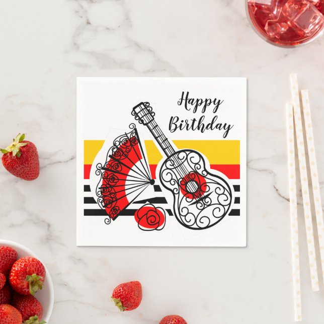 Serviette En Papier Espagne Souvenirs Classic Strik Anniversaire (En situation)