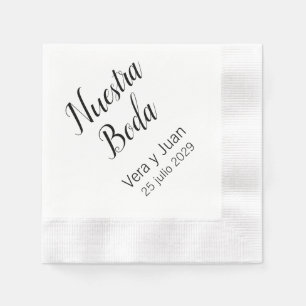Serviette En Papier Espagnol Nuestra Boda Mariage personnalisé serviet