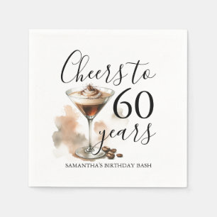 Serviette En Papier Espresso Martini 60e Anniversaire Cocktail Serviet