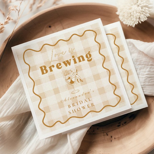 Serviette En Papier Espresso Martini Amour brasse la Fête des mariées (Créateur téléchargé)