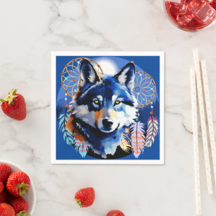 Serviette En Papier Esprit animal indigène Wolf
