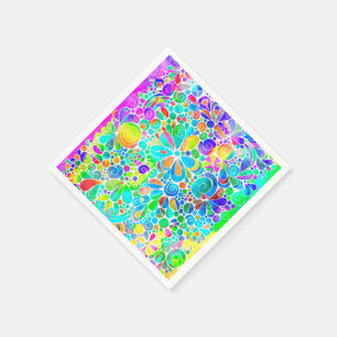 Serviette En Papier Esquisse Imaginaire Art - Fleurs Abstraites 2