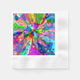 Serviette En Papier Esquisse Imaginaire Art - Neon Abstrait Maj 1