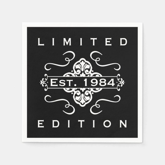 Serviette En Papier Est. 1984 40e anniversaire (Devant)