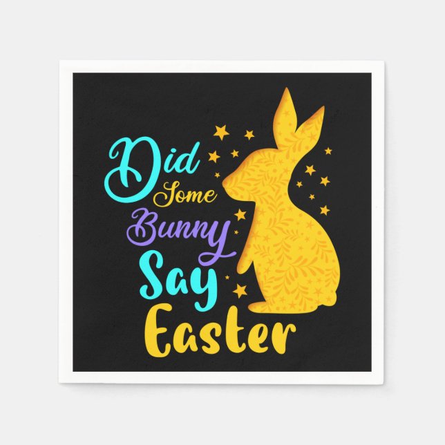 Serviette En Papier Est-Ce Qu'Un Lapin A Dit Pâques (Devant)
