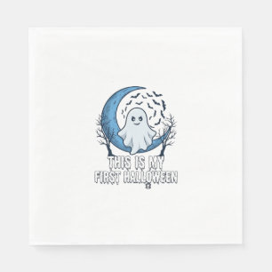 Serviette En Papier Est Premier Fantôme Halloween Croissant Lune Chauv