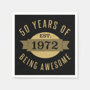 Serviette En Papier Established 1972 50th Birthday