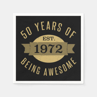 Serviette En Papier Established 1972 50th Birthday
