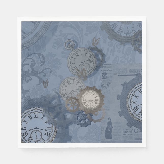 Serviette En Papier Estampac bleu vintage (Devant)