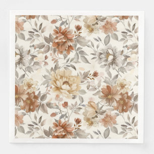 Serviette En Papier Esthétique Automne Cosy Motif Floral d'Automne